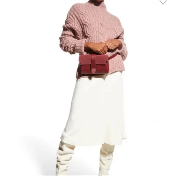 Vince Mirrored Cable Knit Turtleneck Sweater in Rose Womens size XS - Picture 2 of 7